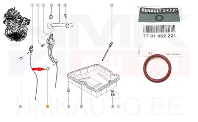 Õlivarda toru tihend OEM Renault Master 2,3dci - REN  7701062221 - OE - 100% Genuine Part