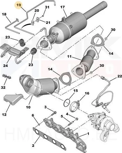 Väljalaskegaaside rõhuanduri toru OEM Citroen/Peugeot 2,2HDI - PSA  1606612780 - OE - 100% Genuine Part