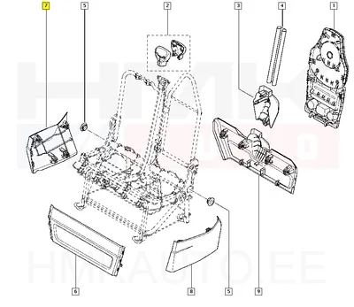 Garniture latérale de siège Renault Master 2010- - REN  873300006R - OE - 100% Genuine Part