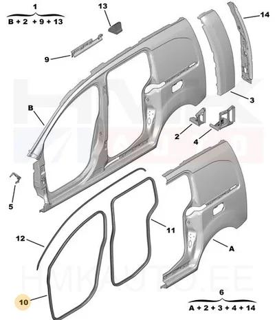 Esiukse tihend OEM Partner/Berlingo III 2008- - PSA 1678182980 - OE - 100% Genuine Part