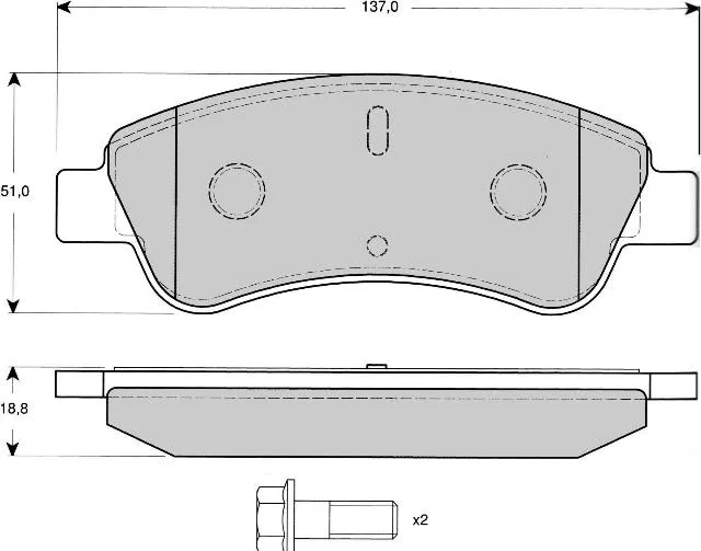 Piduriklotside komplekt eesmine Citroen Berlingo, C2, C3, C4, Xsara Picasso/Peugeot Partner, 1007, 2008, 206, 207, 208, 301, 307 - BRE BP2928
