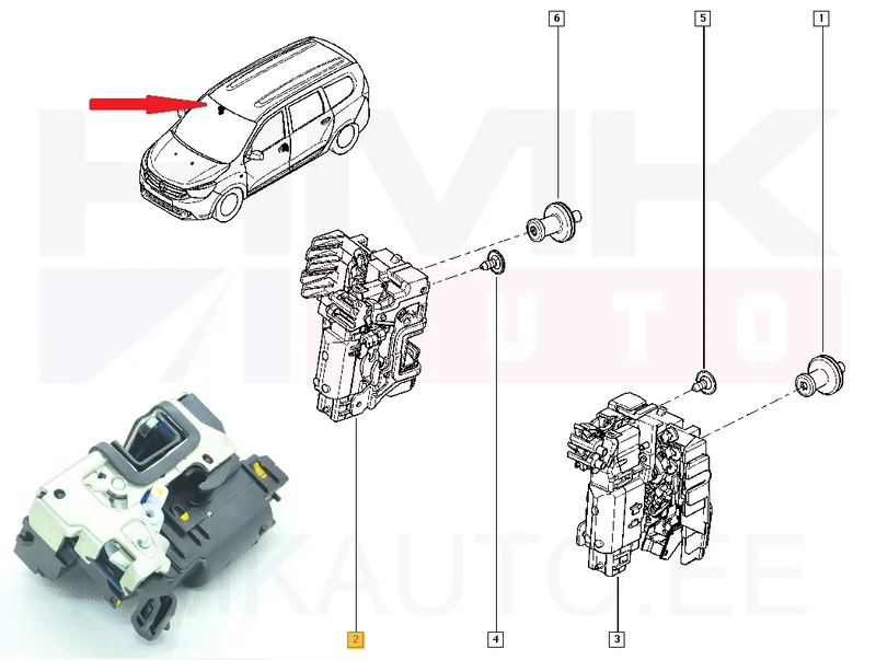 Ukselukusti esiuksele parem OEM Dacia - REN 805025267R - OE - 100% Genuine Part