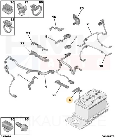Akuklemm (-), IBS andur OEM Citroen/Peugeot -2019 - PSA  9815523280 - OE - 100% Genuine Part