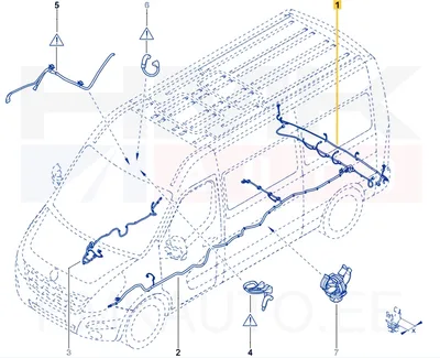 Parkimisandurite juhtmestik tagumine OEM Renault Master 2,3DCI 2019- (RWD+astmelauaga stange) (2-le andurile) - REN 240154091R - OE - 100% Genuine Part