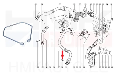 Bride de fixation, gaine de suralimentation Renault 1,5dCi - JAD 249652J - Prottego