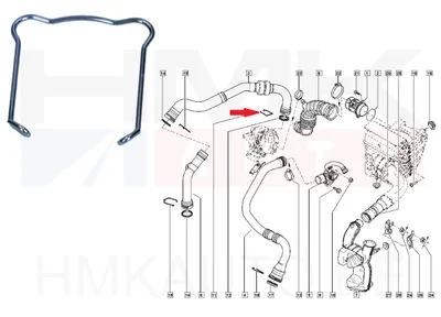 Bride de fixation, gaine de suralimentation Renault Megane - JAD 249654J - Prottego