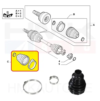 Veovõlli kaitsekumm sisemine Fiat 500 - SAS-1906075 - Sasic