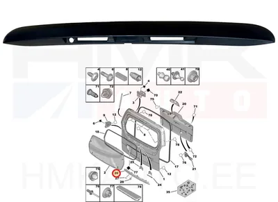 Numbritulede katteliist OEM Berlingo/Partner 2008- (tagaluugiga) "must" - PSA  1613277780 - OE - 100% Genuine Part