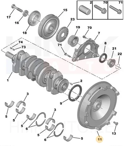 Kahemassiline hooratas OEM Citroen Jumper, Peugeot Boxer 2,2 BlueHDi 121kW 2020- - PSA  9820956980 - OE - 100% Genuine Part