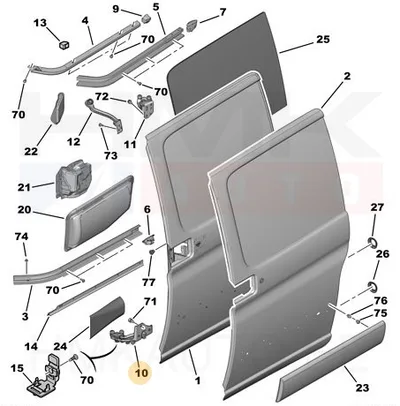 Liugukse alumine tugi vasak OEM Berlingo/Partner 96-08 - PSA  903429 - OE - 100% Genuine Part