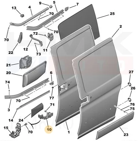 Liugukse alumine tugi vasak OEM Berlingo/Partner 96-08 - PSA 903429 - OE - 100% Genuine Part