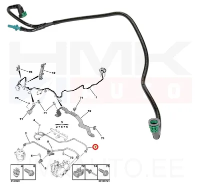 Трубка возврата OEM Citroen/Peugeot DW10C - PSA 9676950180 - OE - 100% Genuine Part