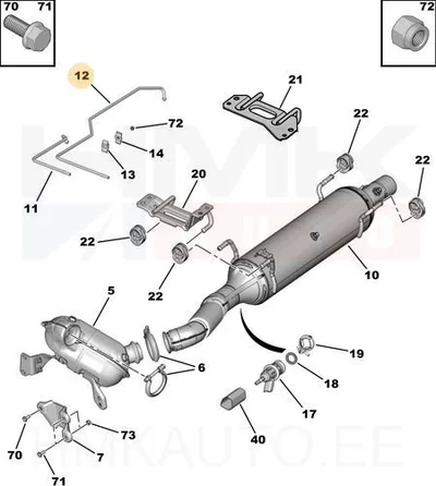 Väljalaskegaaside rõhuanduri toru OEM Citroen/Peugeot 2,0HDI - PSA  1617423380 - OE - 100% Genuine Part