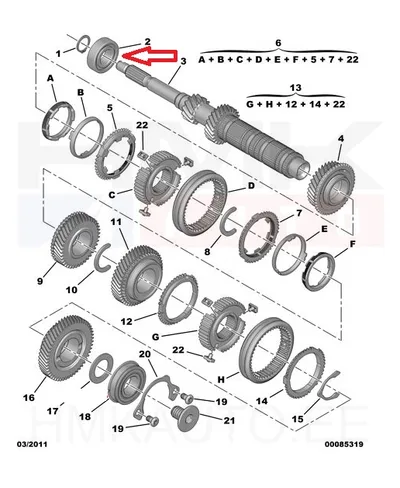 Käigukasti laager 25x52x13 OEM Citroen/Peugeot BVM6 - PSA  230839 - OE - 100% Genuine Part