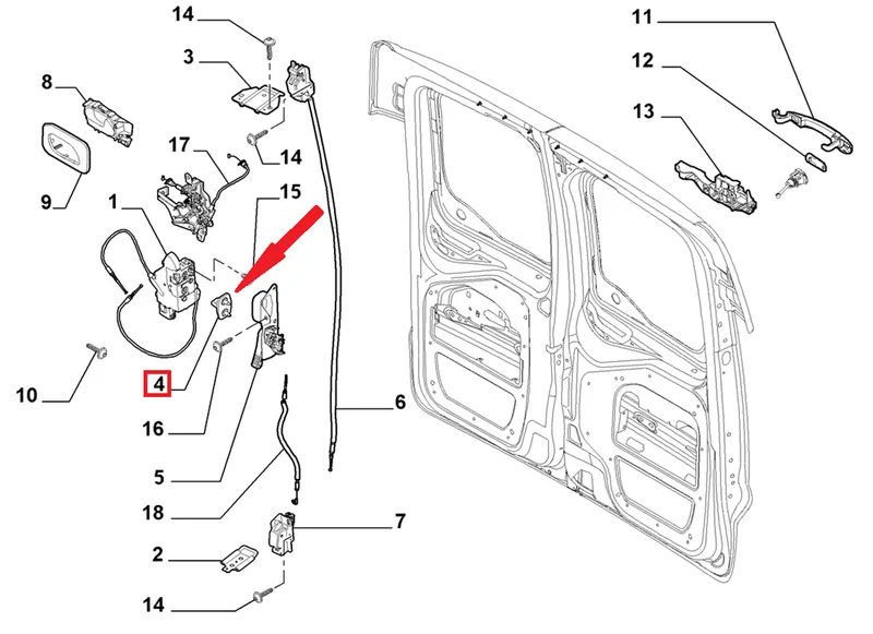 Ovilukon vastakappale, liukuovi ja takaovi OEM Jumpy/Expert/Scudo 2007- - PSA 916474 - OE - 100% Genuine Part