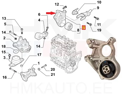 Vetoakselin tukilaakerin pidike OEM Jumpy/Expert/Scudo 1,6HDI 2007- - PSA 1807EX - OE - 100% Genuine Part