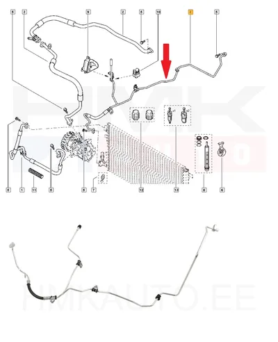 Konditsioneeri toru, kõrgsurve OEM Renault Megane III - REN 924400009R - OE - 100% Genuine Part