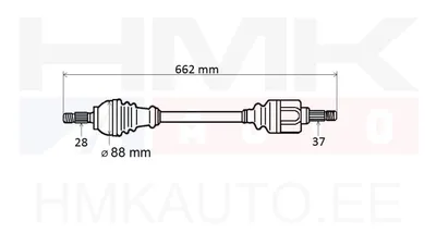 Arbre de transmission complet gauche Peugeot/Citroen - T6196