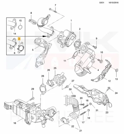 EGR klapi tihend OEM Renault 1,6DCI - REN 147227589R - OE - 100% Genuine Part
