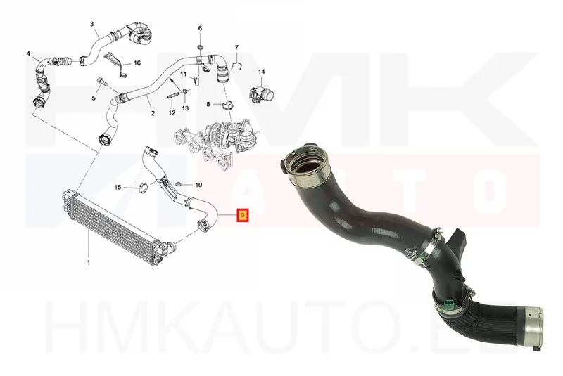 Turbo õhutoru OEM Renault Master 2,3DCI 2014- RWD - REN 144605647R - OE - 100% Genuine Part