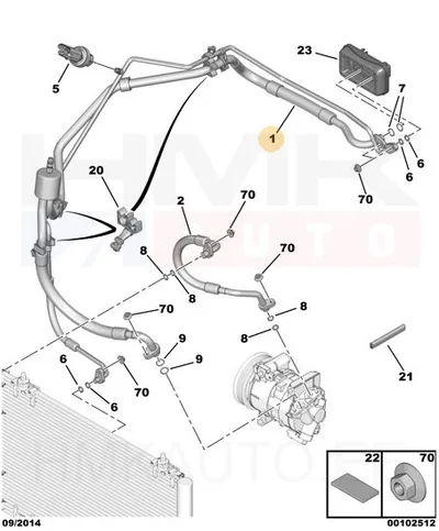 Tuyaux de climatisation OEM Citroen/Peugeot - PSA 9831991080 - OE - 100% Genuine Part