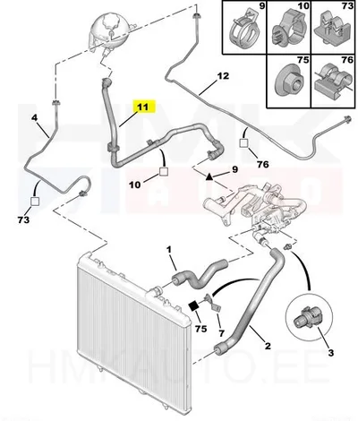 Jahutusvedeliku toru OEM Berlingo/Partner 1,6HDI 2008- - PSA  1317V2 - OE - 100% Genuine Part