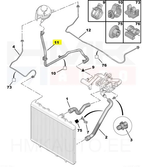 Jahutusvedeliku toru OEM Berlingo/Partner 1,6HDI 2008- - PSA 1317V2 - OE - 100% Genuine Part