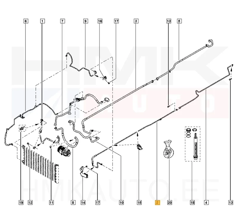 Konditsioneeri toru tagumine, kõrgsurve OEM Renault Trafic III L2 2014- - REN 924619831R - OE - 100% Genuine Part