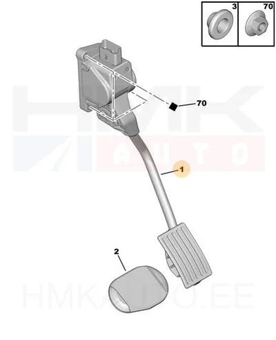 Elektriline gaasipedaal OEM Citroen/Peugeot - PSA  1601EP - OE - 100% Genuine Part