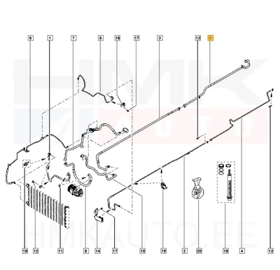 Tuyau de climatisation arrière, basse pression OEM Renault Trafic III 2014-  (R134a) - REN  924625753R - OE - 100% Genuine Part