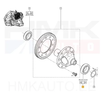 Подшипник КПП (дифференциал левый) 38,5x67x16,64 OEM Renault - REN 8200914499 - OE - 100% Genuine Part