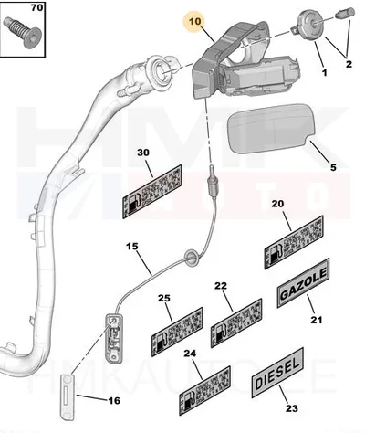 Kütuse täiteava korpus OEM Partner/Berlingo 2012- - PSA 1679971980 - OE - 100% Genuine Part