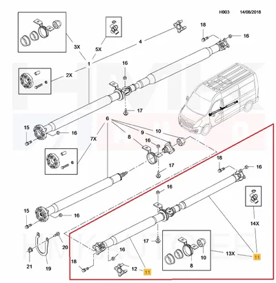 Карданный вал OEM Renault Master RWD L3 2010- - REN 8200987033 - OE - 100% Genuine Part