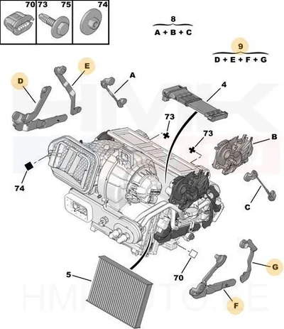 Soojendusahju remontkomplekt OEM Peugeot 508 - PSA 6479H7 - OE - 100% Genuine Part