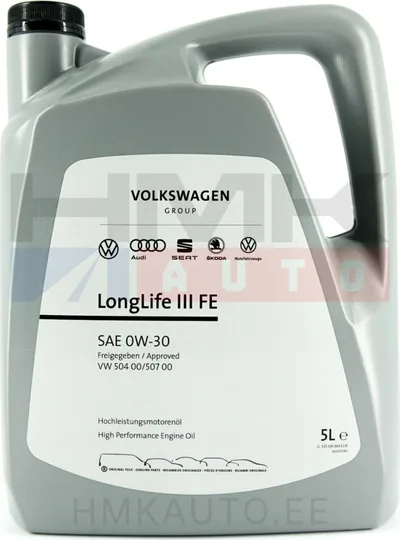 Mootoriõli OEM VAG Longlife IV FE 0W-20 5L - GS60577M4 - OE - 100% Genuine Part