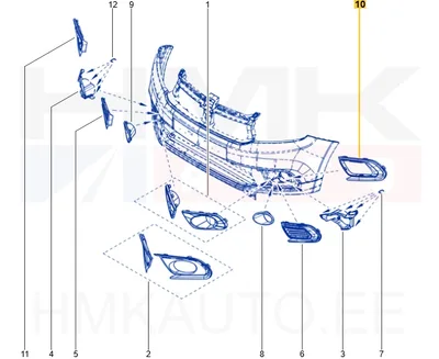 Udutule ümbrisraam vasak OEM Dacia Logan II - REN  261A32873R - OE - 100% Genuine Part