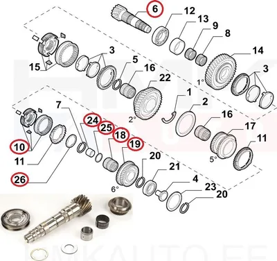 Käigukasti abivõlli komplekt 18x76 / 37h. OEM Jumper/Boxer/Ducato 2006-  M40 - PSA  1623965280 - OE - 100% Genuine Part