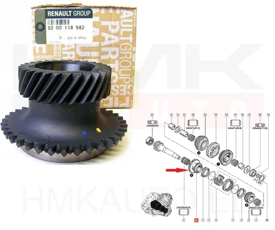 6-käigu hammasratas 28H OEM Renault PF6 k.kast 2014- - REN  8200118982 - OE - 100% Genuine Part