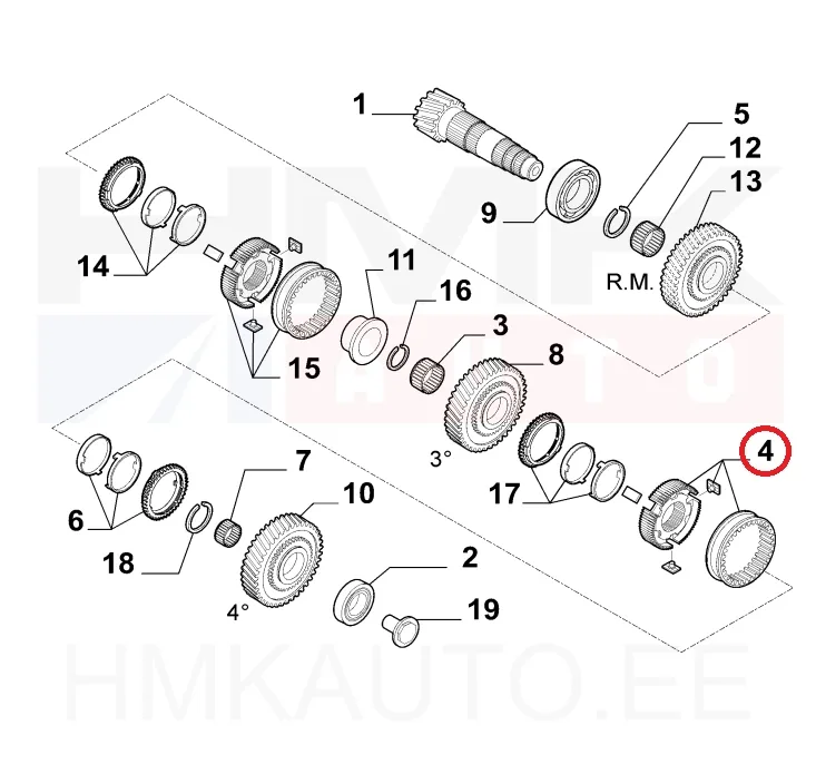 Sünkronisaator 3-4 käik OEM Jumper/Boxer/Ducato 3,0HDI 2017- - PSA 1623358280 - OE - 100% Genuine Part
