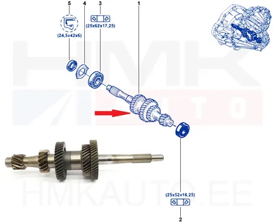 Käigukasti peavõll OEM Renault PF6 k.kast 2014- - REN  314100630R - OE - 100% Genuine Part