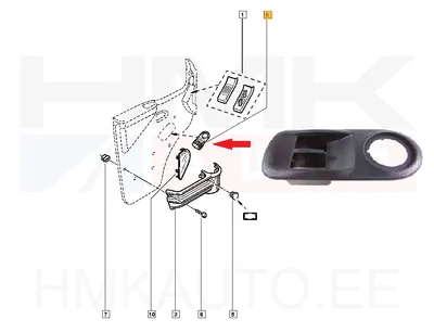 Klaasitõstuki lüliti paneel vasak OEM Renault Master 2003-10 - REN  8200206602 - OE - 100% Genuine Part