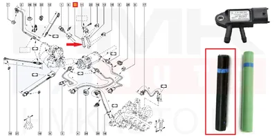 Шланг датчика давления выхлопных газов Renault 1.5 dCi - JAD  249353J - Prottego
