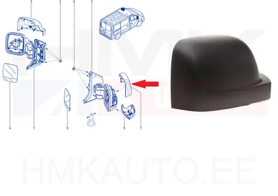 Uksepeegli korpus parem OEM Renault Trafic 2014- ülemine must - REN 963745863R - OE - 100% Genuine Part