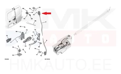 Ukselukusti tagauksele, ülemine parem OEM Citroen Berlingo/Peugeot Partner 2018- - PSA  9832126080 - OE - 100% Genuine Part
