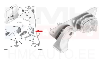 Tagaukse lukumehhanism parem OEM Citroen Berlingo/Peugeot Partner 2018- - PSA  9832090680 - OE - 100% Genuine Part