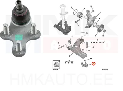 Rotule de bras suspension Berlingo/Partner 2019- (bras en acier) - 42436 01 - Lemförder