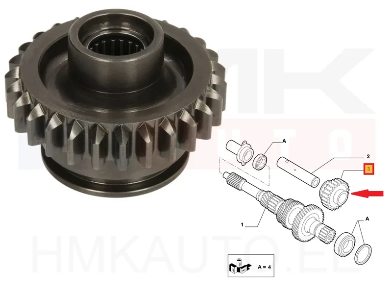 Tagurpidi käigu hammasratas 27H Jumper/Boxer/Ducato II-III MLGU - MAS 12834 - Masiero (AM Gears)