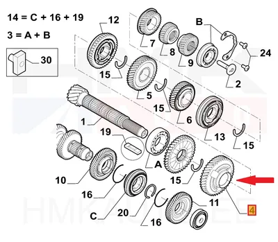 1-käigu hammasratas 11X41 OEM Jumper/Boxer MLGU 2021- - PSA  9845238780 - OE - 100% Genuine Part