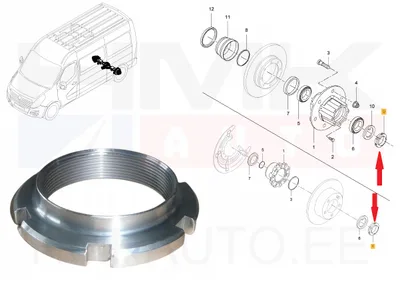 Tagarattalaagri kinnitusmutter OEM Renault Master III RWD - REN  8201079089 - OE - 100% Genuine Part