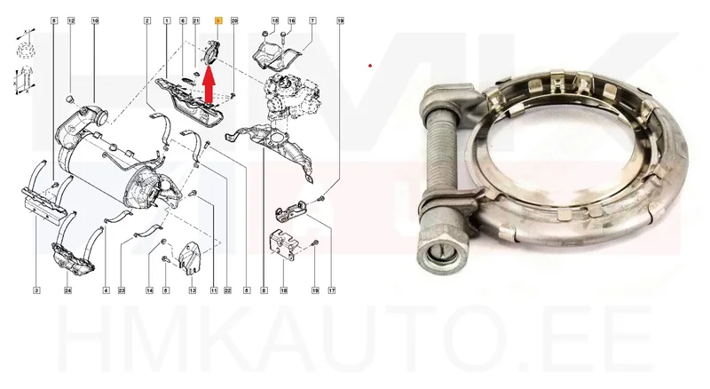 Summuti klamber tihendiga OEM Renault 1,5dCi - REN 208255798R - OE - 100% Genuine Part